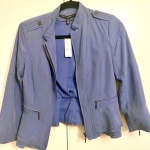White House Black Market peplum jacket -light blue